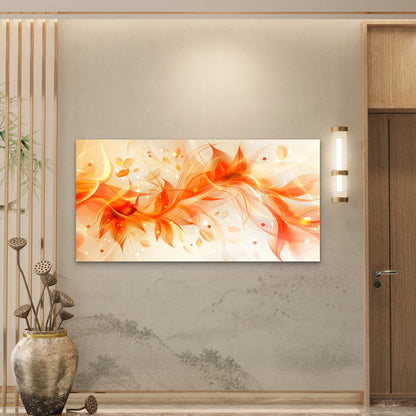 Vibrant Orange Flower Design Wall Art Canvas Office Home Room Framed 120x60cm