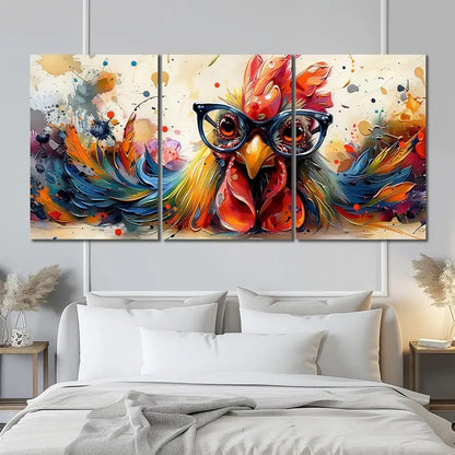 3pcs Funny Chicken Picture Metal Print Ready to Hang Art - Bella Home Decor