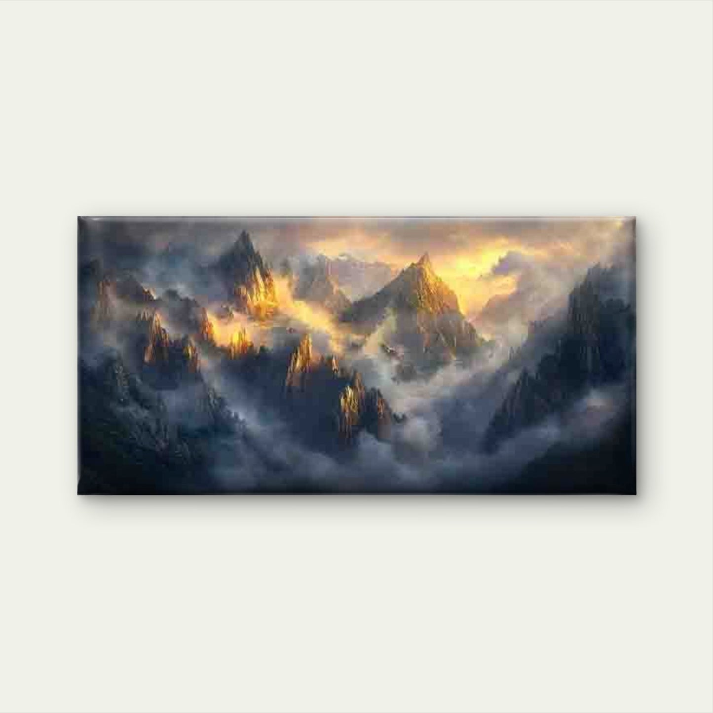 Misty Mountain Landscape Wall Art Canvas Office Home Room Framed 120x60cm