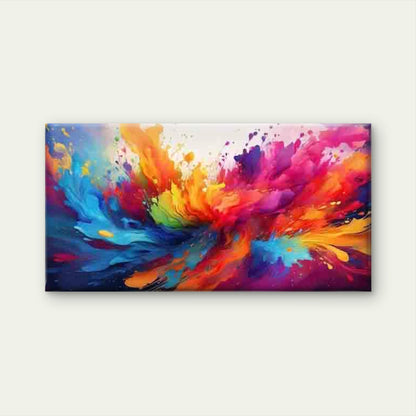 Vibrant Abstract Paint Splash Wall Art Canvas Office Home Room Framed 120x60cm - Bella Home Decor