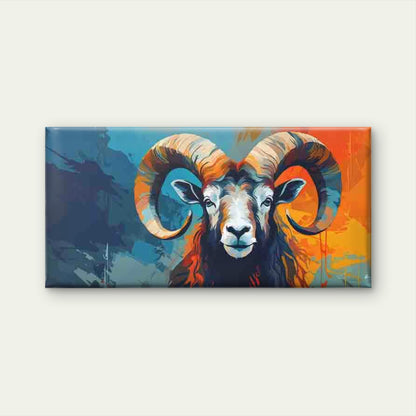 Modern Abstract Ram Head Wall Art Canvas Office Home Room Framed 120x60cm
