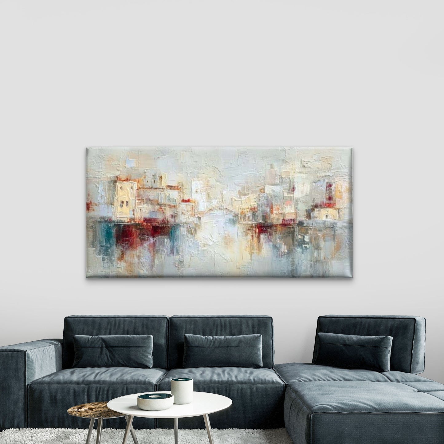 Abstract Saints City Wall Art Canvas Office Home Room Framed 120x60cm - Bella Home Decor