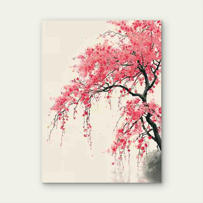 Depicting Cherry Blossoms Japanese Zen 60x90cm Metal Print Ready to Hang - Bella Home Decor