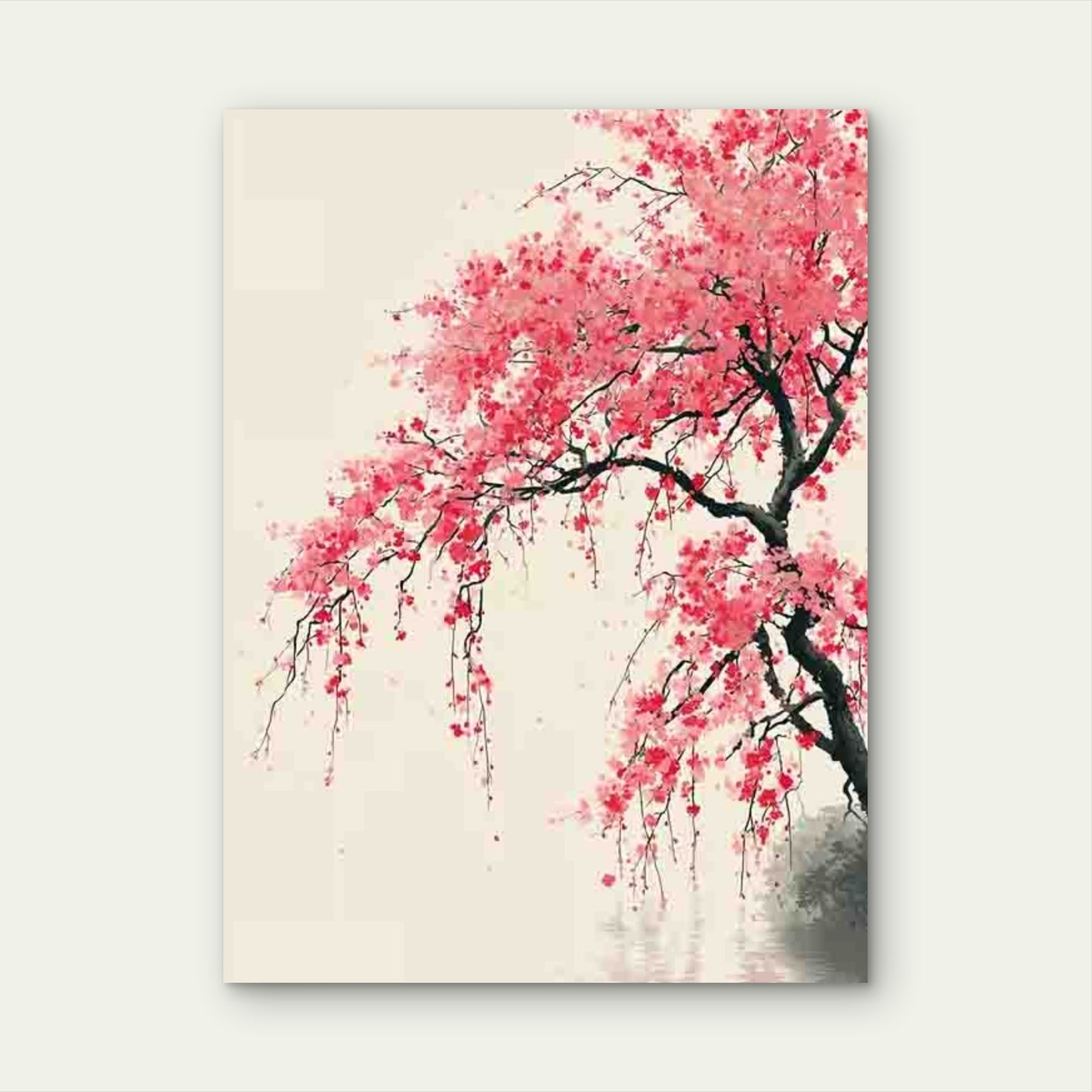 Depicting Cherry Blossoms Japanese Zen Metal Print Ready to Hang - Bella Home Decor