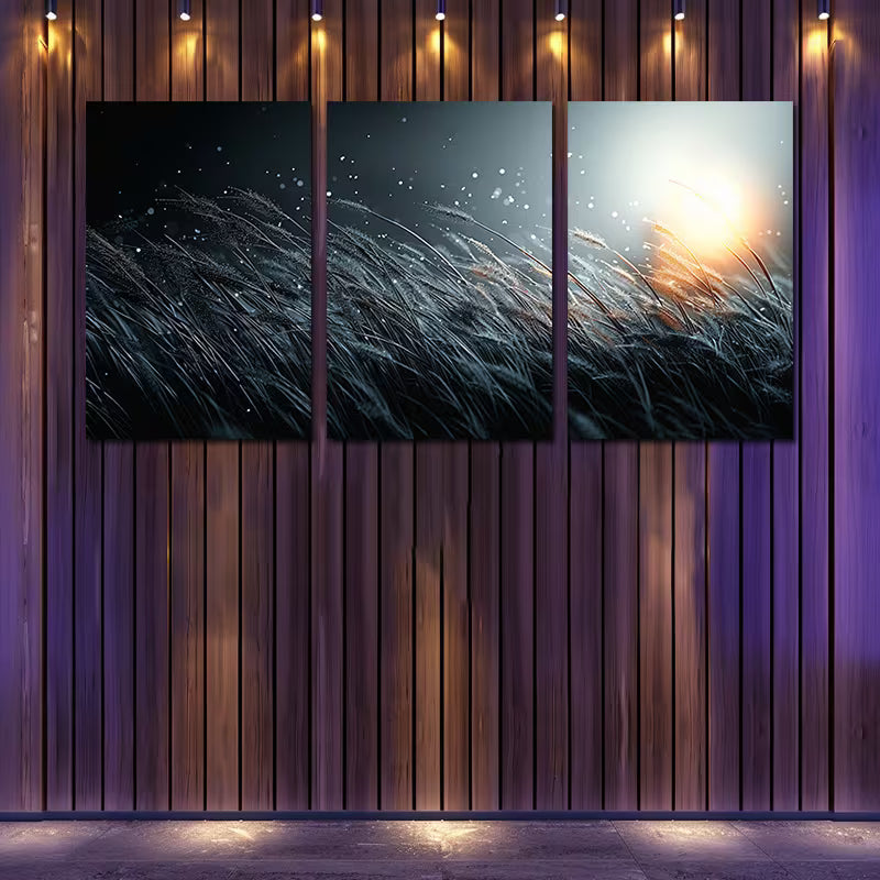 3pcs Crazy Grass Design Wall Art Set Canvas Framed 60x90cm - High Quality Print 100% Australian Made Wall Canvas Ready to Hang - Bella Home Decor