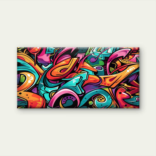 Abstract Graffiti Street Wall Art Canvas Office Home Room Framed 120x60cm