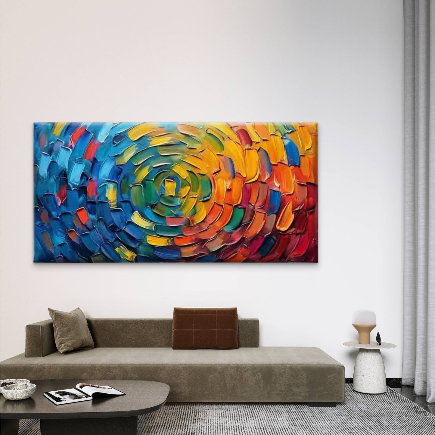 Abstract Oil Paint Texture Wall Art Canvas Office Home Room Framed 120x60cm