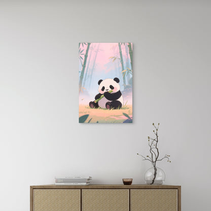 Panda Wild Animal Bamboo Abstract 40x60cm Metal Print Ready to Hang