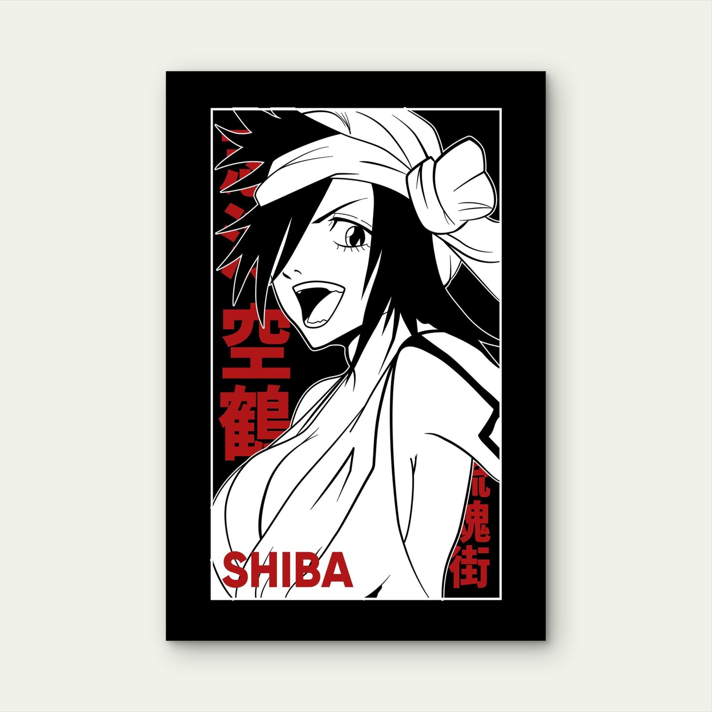 Manga Warrior Typography 60x90cm Metal Print Ready to Hang