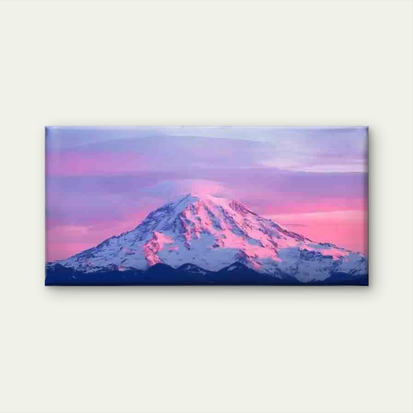 Pink & White Winter Mountain Wall Art Canvas Office Home Room Framed 120x60cm - Bella Home Decor
