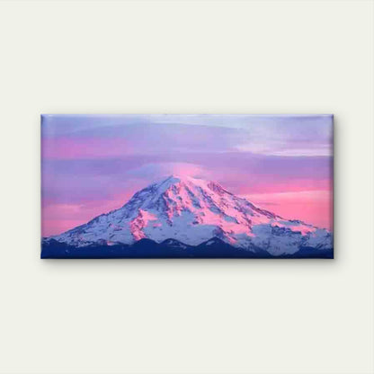 Pink & White Winter Mountain Wall Art Canvas Office Home Room Framed 120x60cm - Bella Home Decor