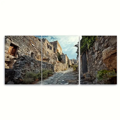 3pcs Monemvasia Lower Town Scenic Print Sailboats Metal Print Ready to Hang Art