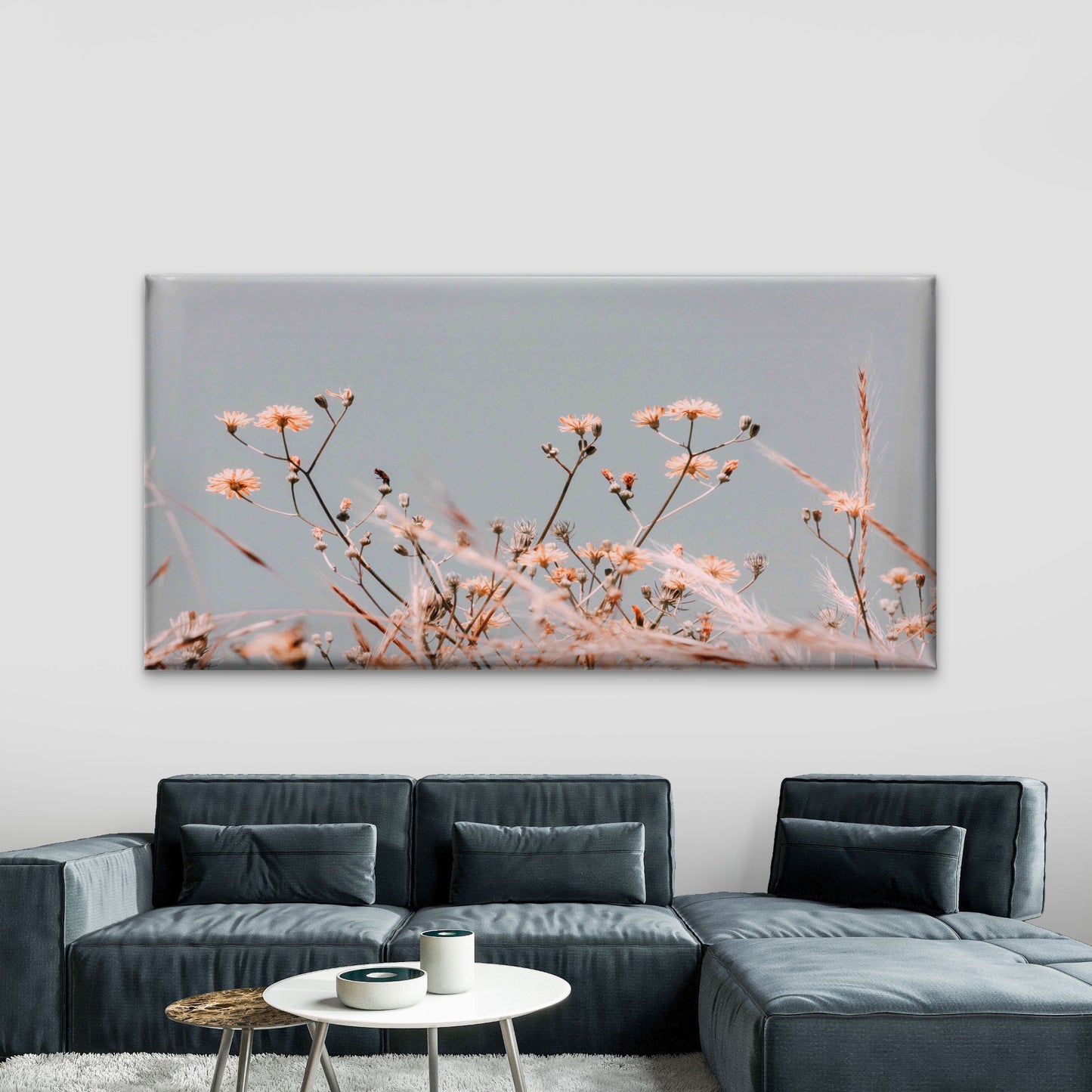 Withered Flower in Close Up Wall Art Canvas Office Home Room Framed 120x60cm