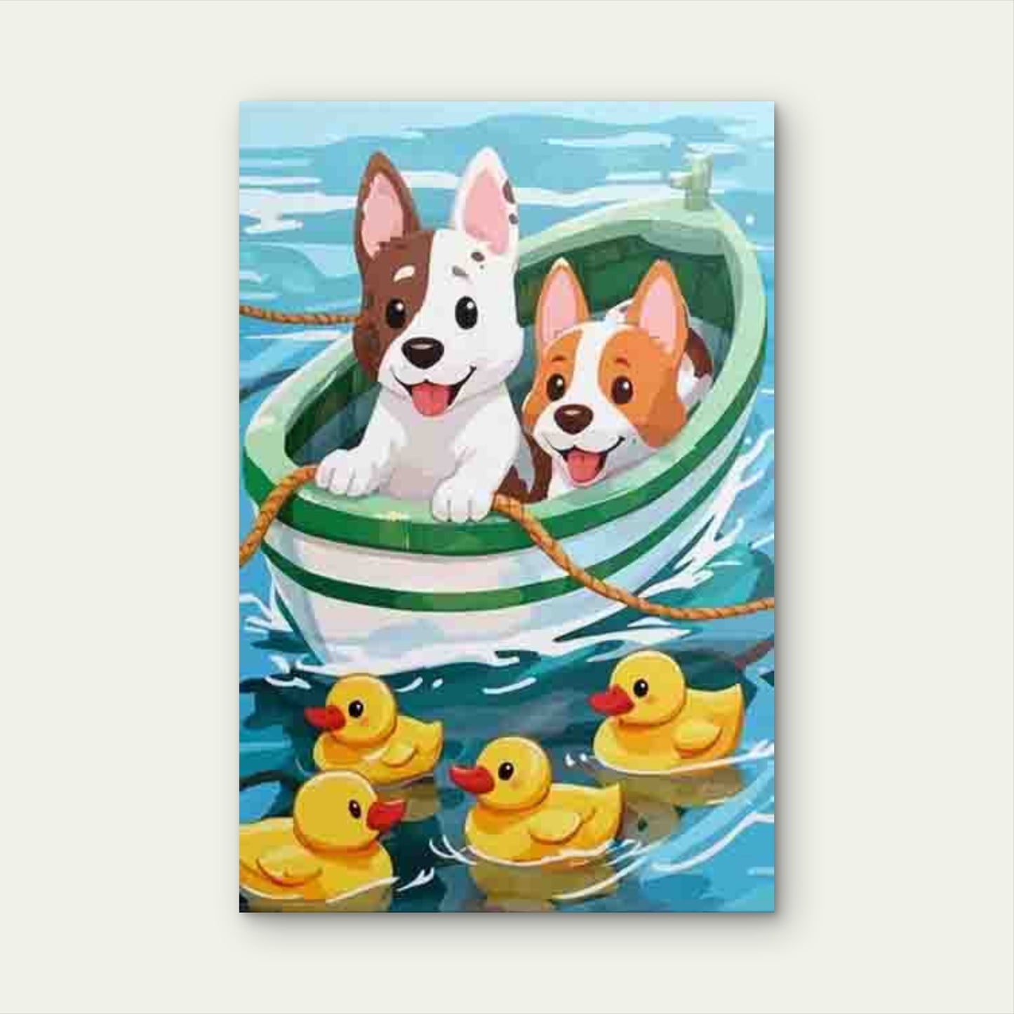 Boat Meets Ducks Themed Metal Print Ready to Hang