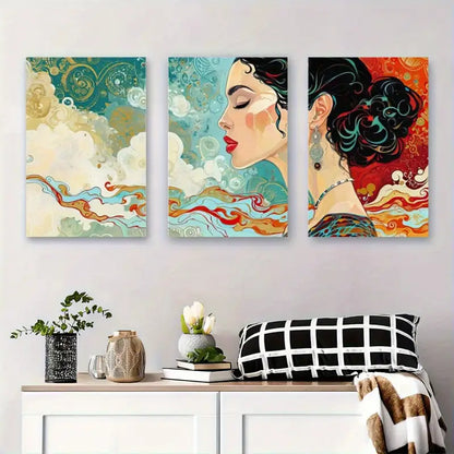 3pcs Yoga & Meditation Spaces Metal Print Ready to Hang Art