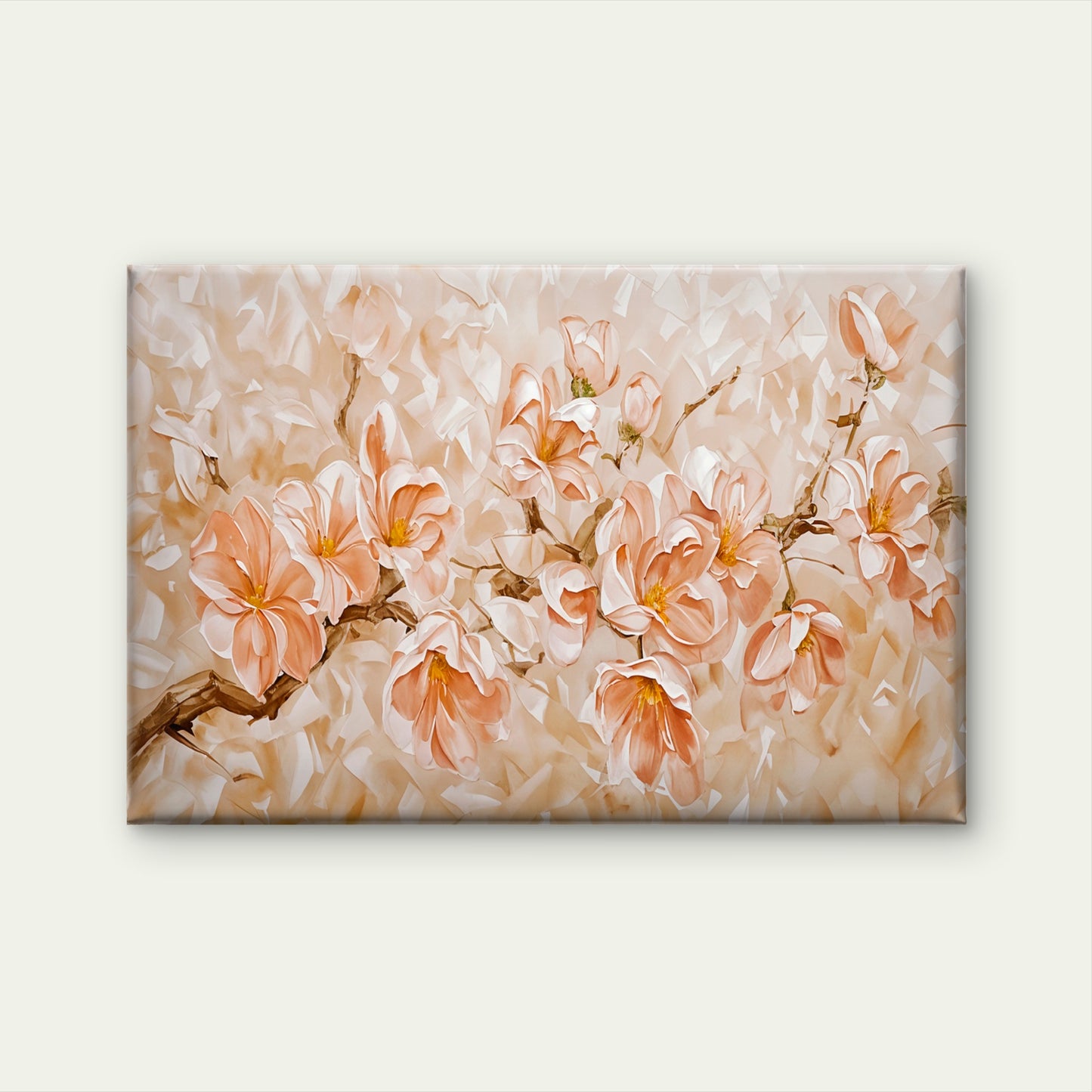 Orange Flower Branch Painting Wall Art Decor 100% Australian Made - Bella Home Decor