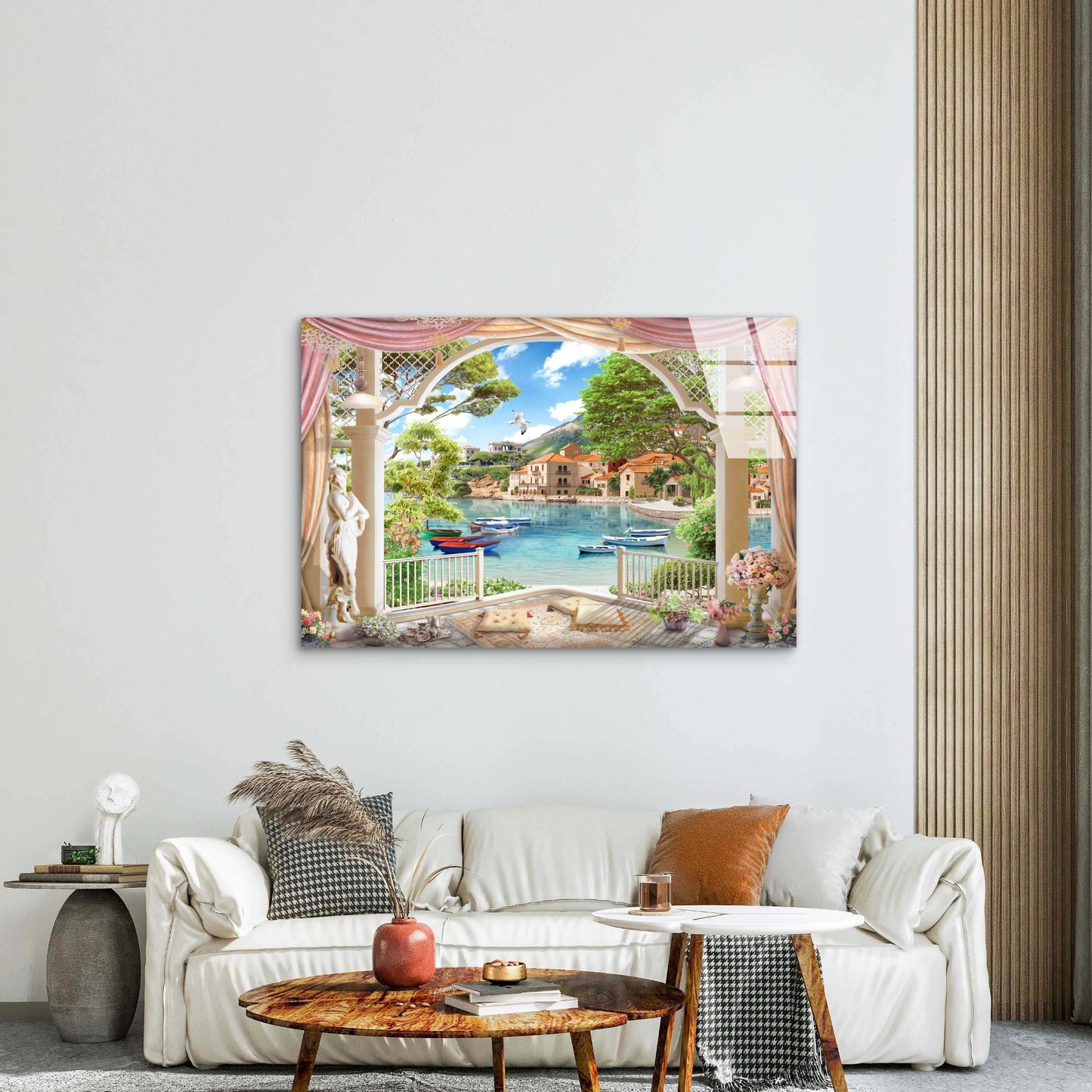 Coastal Balcony Sea Tempered Glass Printing Wall Art Australian Made Quality