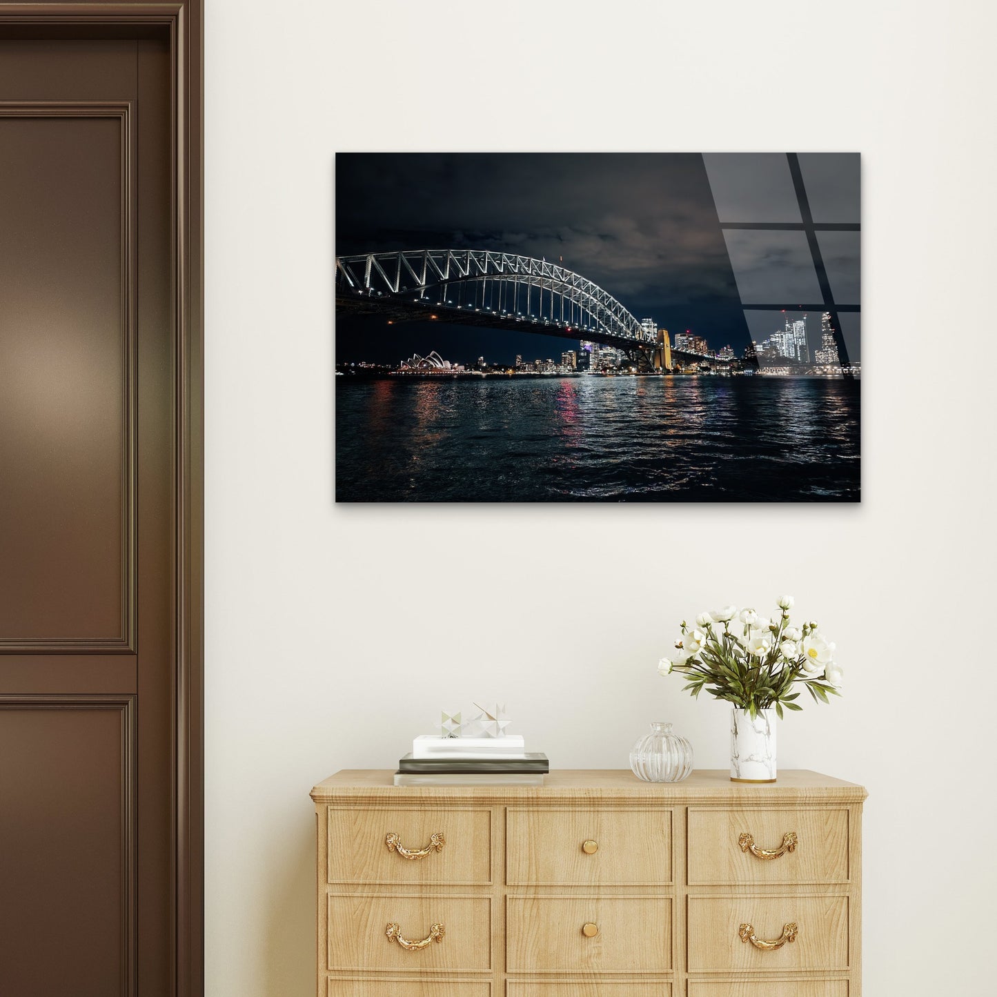Sydney Harbour Bridge Opera House Night Cityscape Skyline Acrylic Glass Printing Wall Art Australian Made Quality
