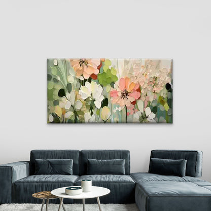 Modern Pastel & Soft Bouquet Wall Art Canvas Office Home Room Framed 120x60cm - Bella Home Decor