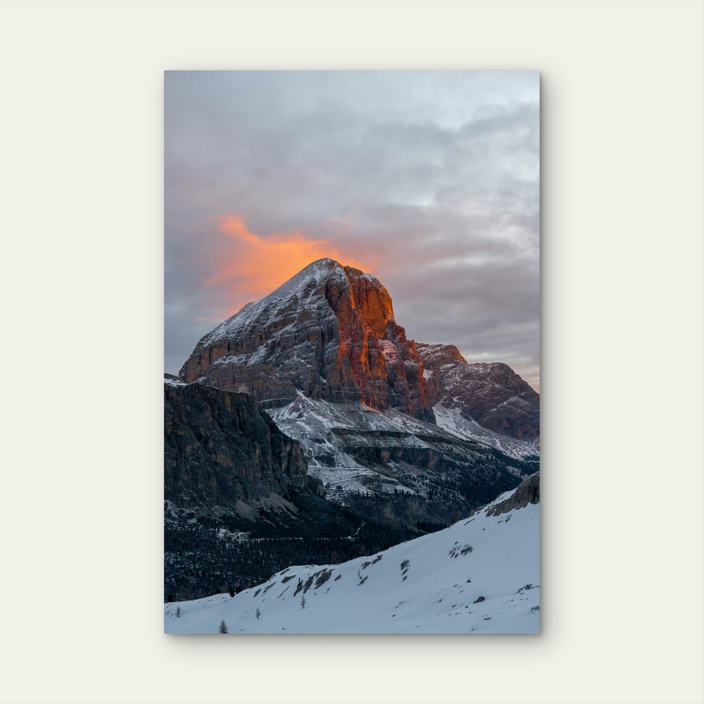 Tofana di Rozes at Sunrise in the Dolomites 60x90cm Metal Print Ready to Hang