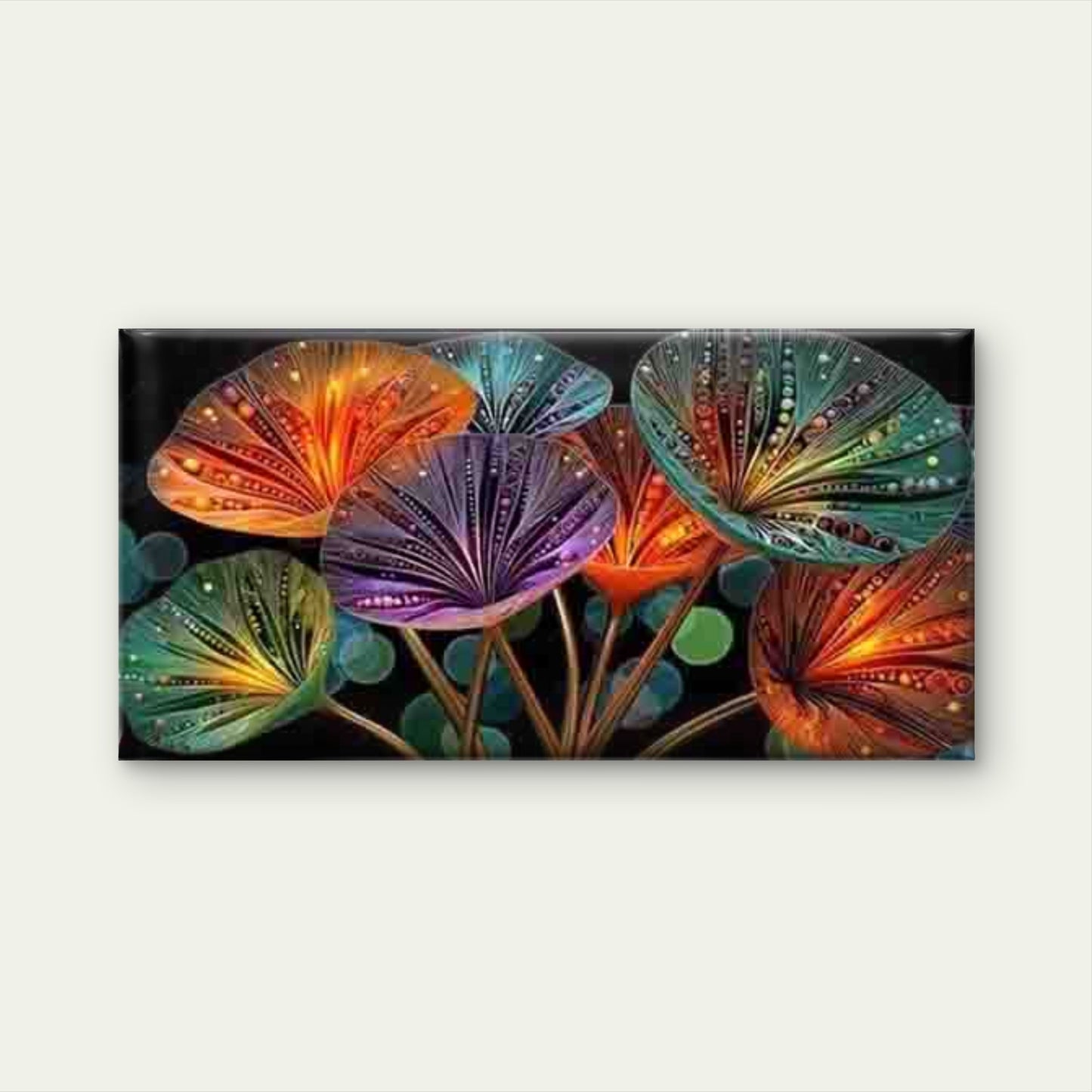 Flower Abstract Wall Art Canvas Office Home Room Framed 120x60cm