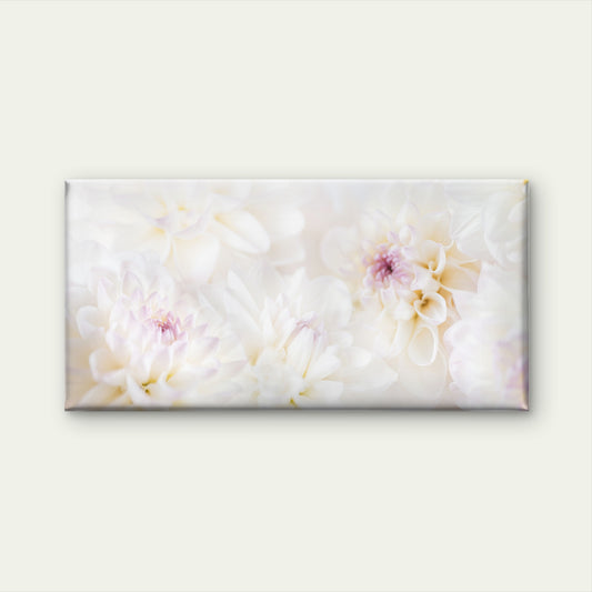 White Dahlia Floral Macro Bloom Wall Art Canvas Office Home Room Framed 120x60cm