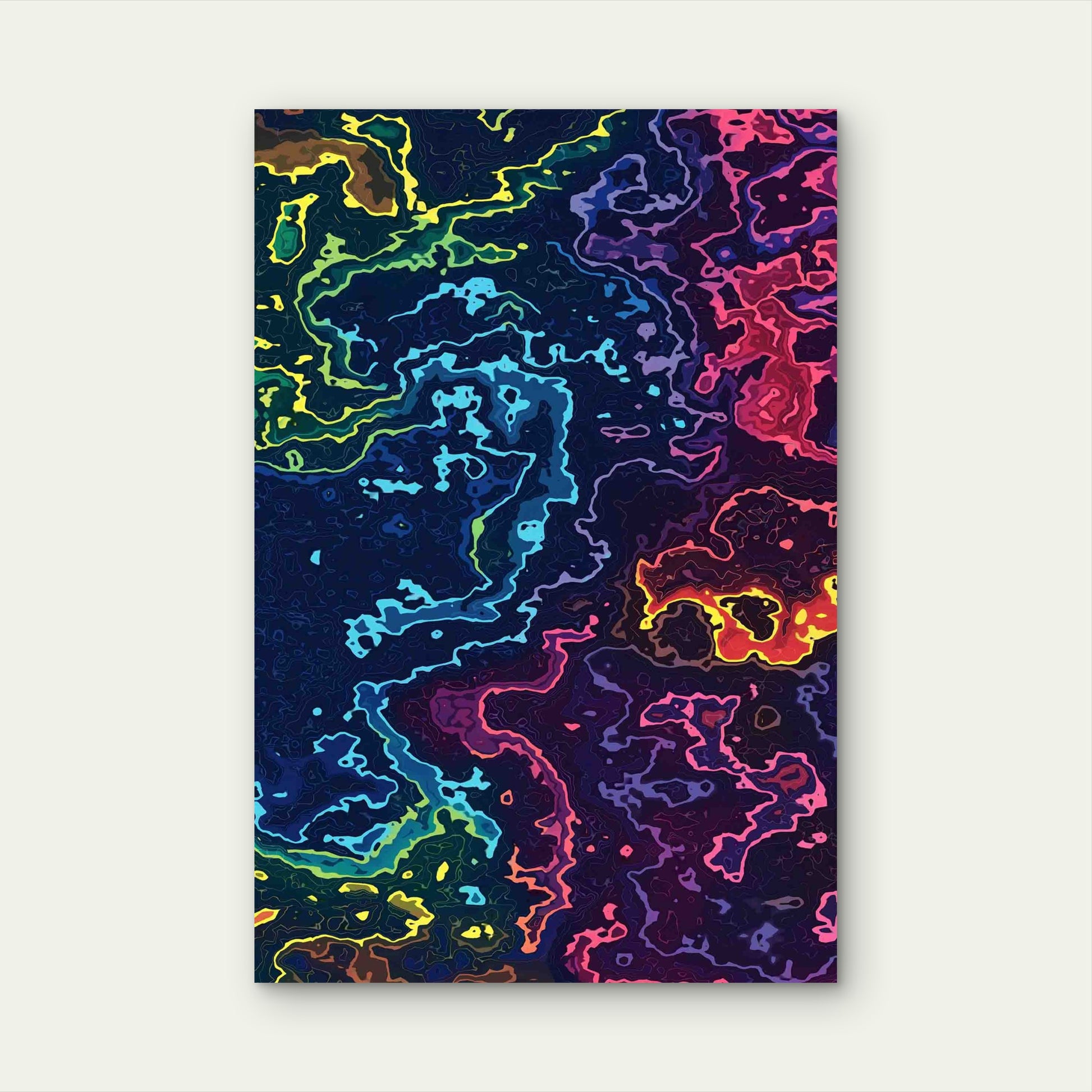 Psychedelic Abstraction Surreal Painting  60x90cm Metal Print Ready to Hang - Bella Home Decor