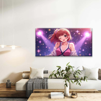 The Radiant Star's Winning Wink Wall Art Canvas Office Home Room Framed 120x60cm - Bella Home Decor