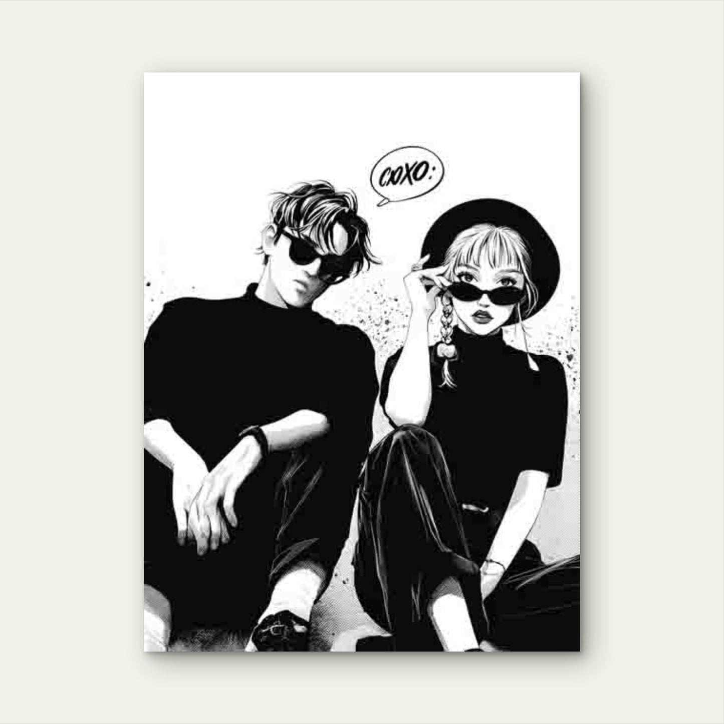Stylish Black And White Design with The Words XOXO 60x90cm Metal Print Ready to Hang - Bella Home Decor