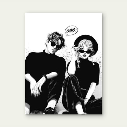 Stylish Black And White Design with The Words 40x60cm Metal Print Ready to Hang