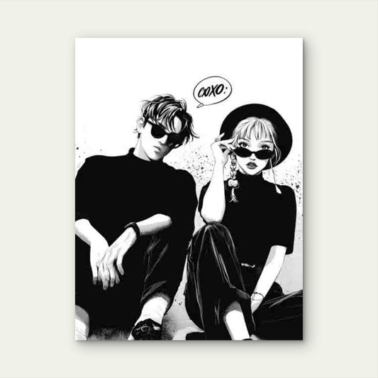 Stylish Black And White Design with The Words 40x60cm Metal Print Ready to Hang