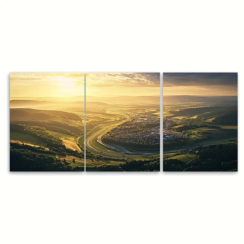 3pcs Nurburg Ahrweiler Print, Metal Print Ready to Hang Art