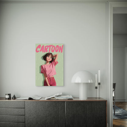 Confident Anime Pink Hair & Manga-Inspired Metal Print Ready to Hang - Bella Home Decor
