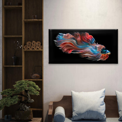 Abstract Betta Fish Swim Wall Art Canvas Office Home Room Framed 120x60cm