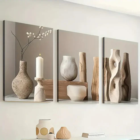 3pcs Modern Simple Light Luxury Abstract Art Wall Art Set Canvas Framed 60x90cm- High Quality Print 100% Australian Made Wall Canvas Ready to Hang