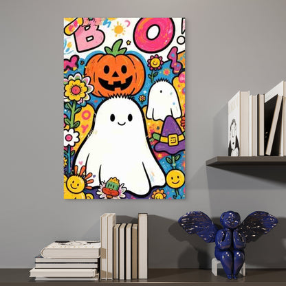 Halloween-Themed Abstract Art Style 60x90cm Metal Print Ready to Hang - Bella Home Decor