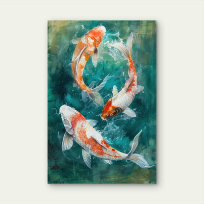 Essence of Traditional Japanese Koi Fish Art 60x90cm Metal Print Ready to Hang