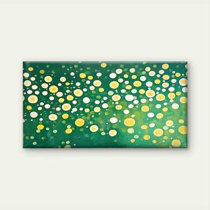 Green Background with Polka Dot Wall Art Canvas Office Home Room Framed 120x60cm
