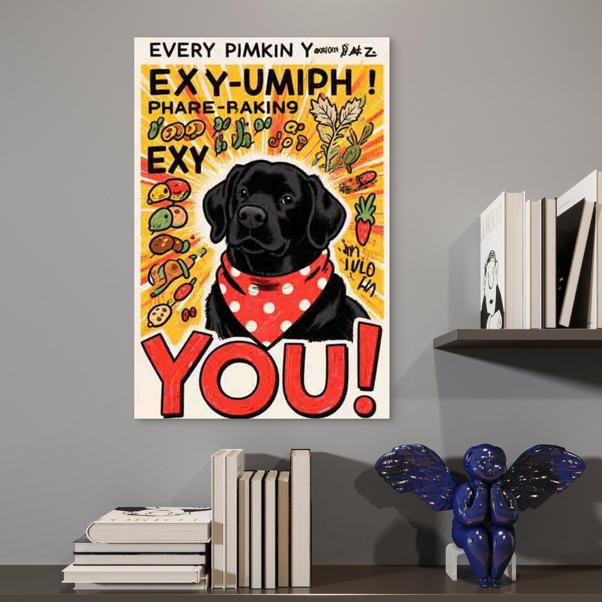 Dog - Themed Abstract 60x90cm Metal Print Ready to Hang - Bella Home Decor