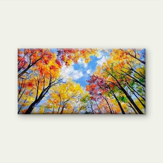 Abstract with Vibrant Autumn Wall Art Canvas Office Home Room Framed 120x60cm