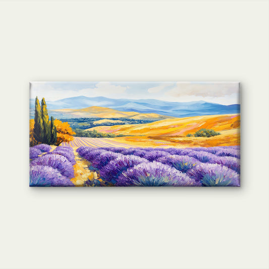 Provence Lavender Field Wall Art Canvas Office Home Room Framed 120x60cm