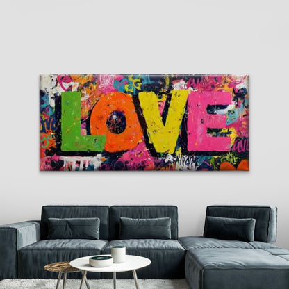 Graffiti Modern Street Art Wall Art Canvas Office Home Room Framed 120x60cm