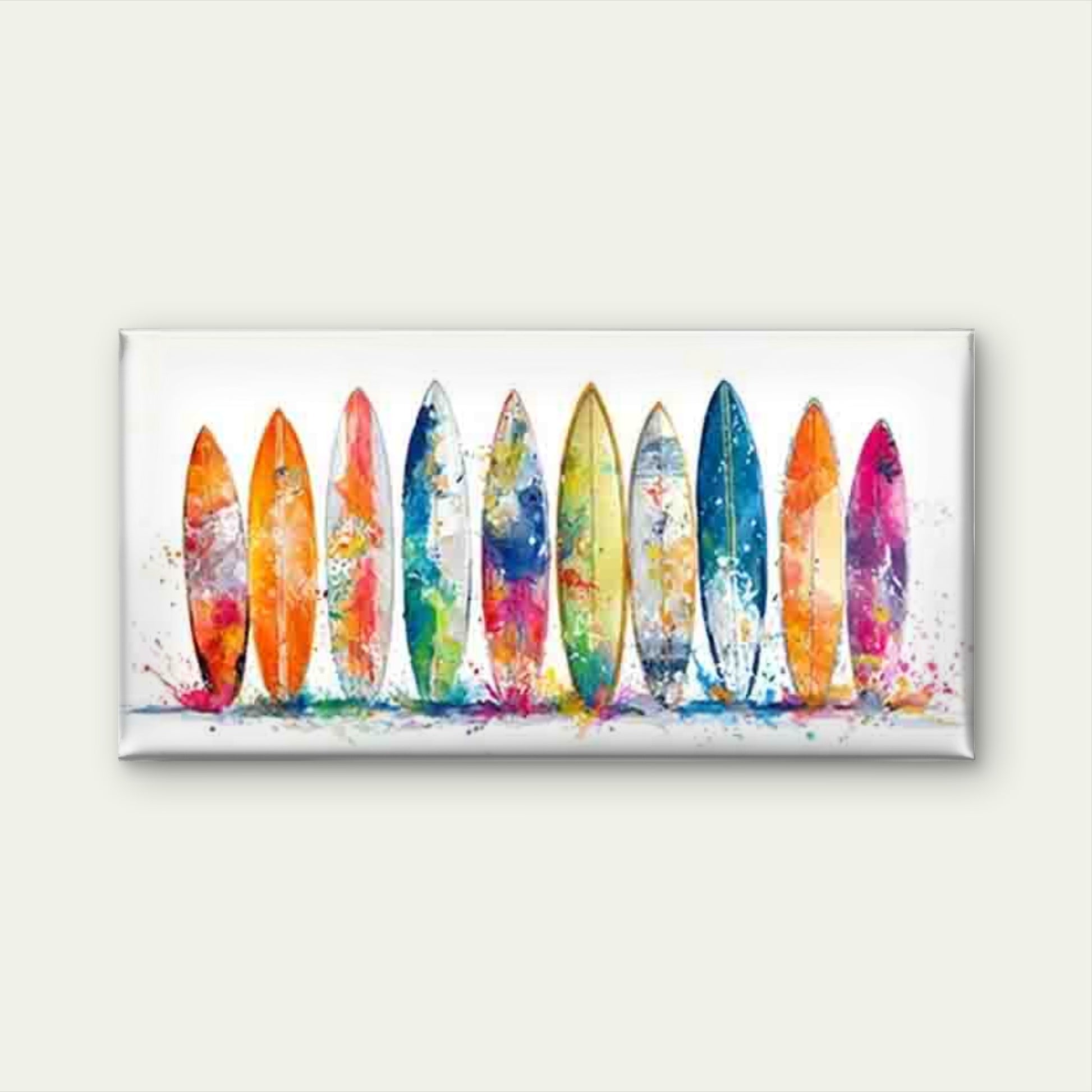 Colorful Surfboards Artistic Wall Art Canvas Office Home Room Framed 120x60cm - Bella Home Decor