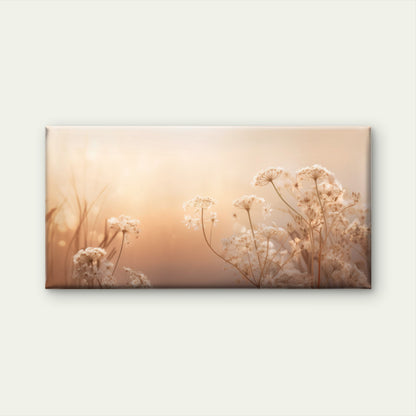 Neutral Botanical Wildflower MeaWall Art Canvas Office Home Room Framed 120x60cm