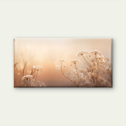 Neutral Botanical Wildflower MeaWall Art Canvas Office Home Room Framed 120x60cm