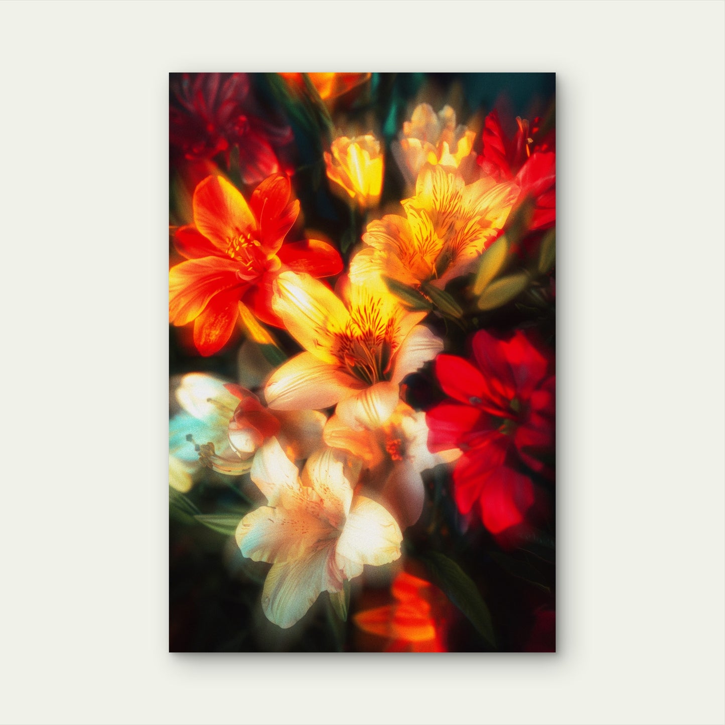 Vibrant Bouquet of Alstroemeria Flowers 60x90cm Metal Print Ready to Hang