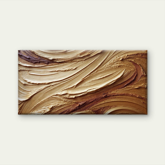 Abstract Neutral Earth Tone Wave Wall Art Canvas Office Home Room Framed 120x60