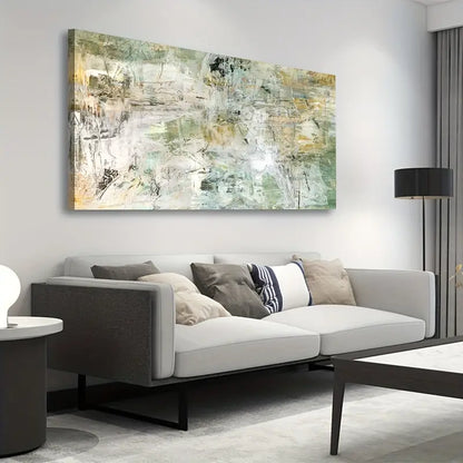 Brown Green Abstract Wall Art canvas office home room framed 120x60cm - Bella Home Decor