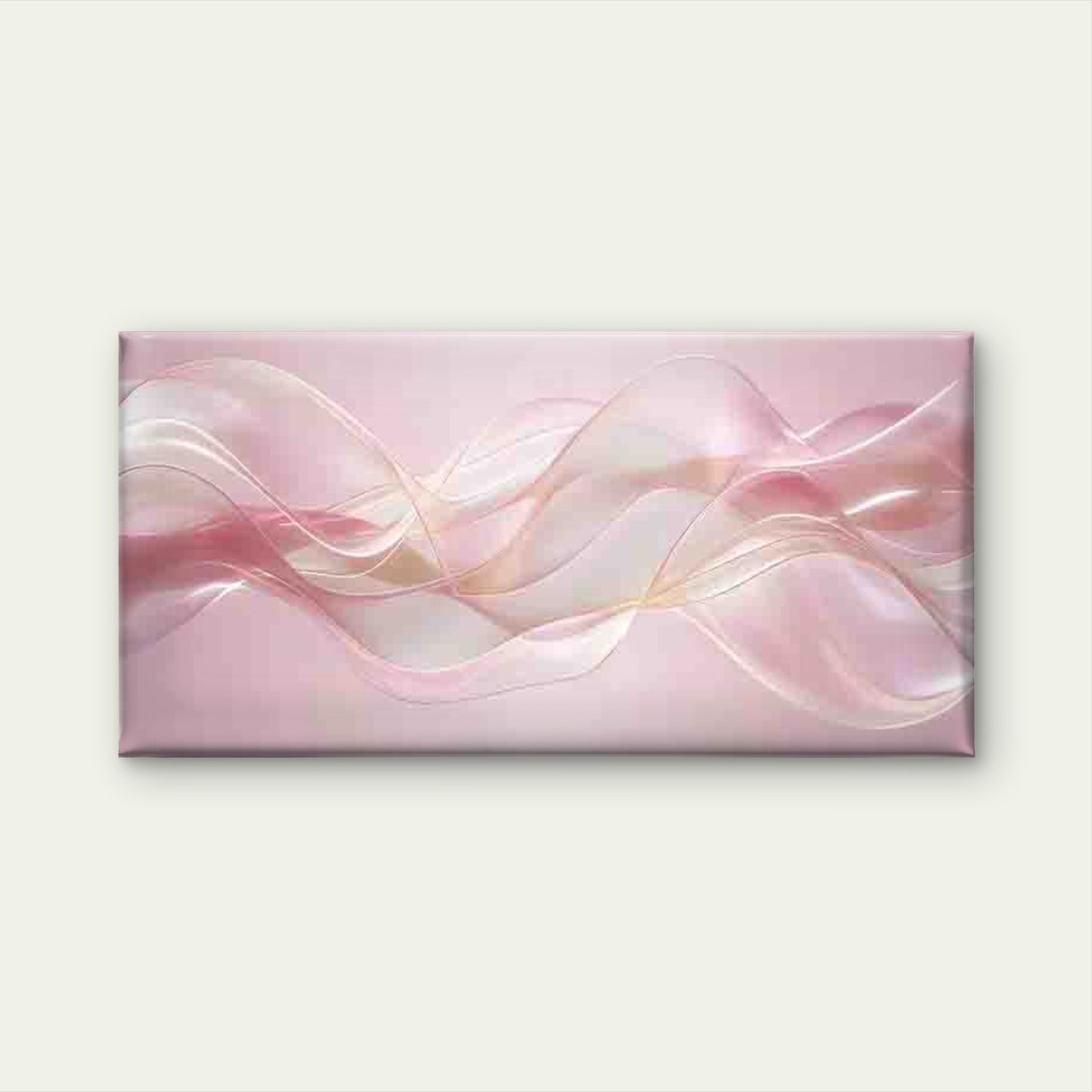 Soft Pink Abstract Fluid Wave Wall Art Canvas Office Home Room Framed 120x60cm - Bella Home Decor