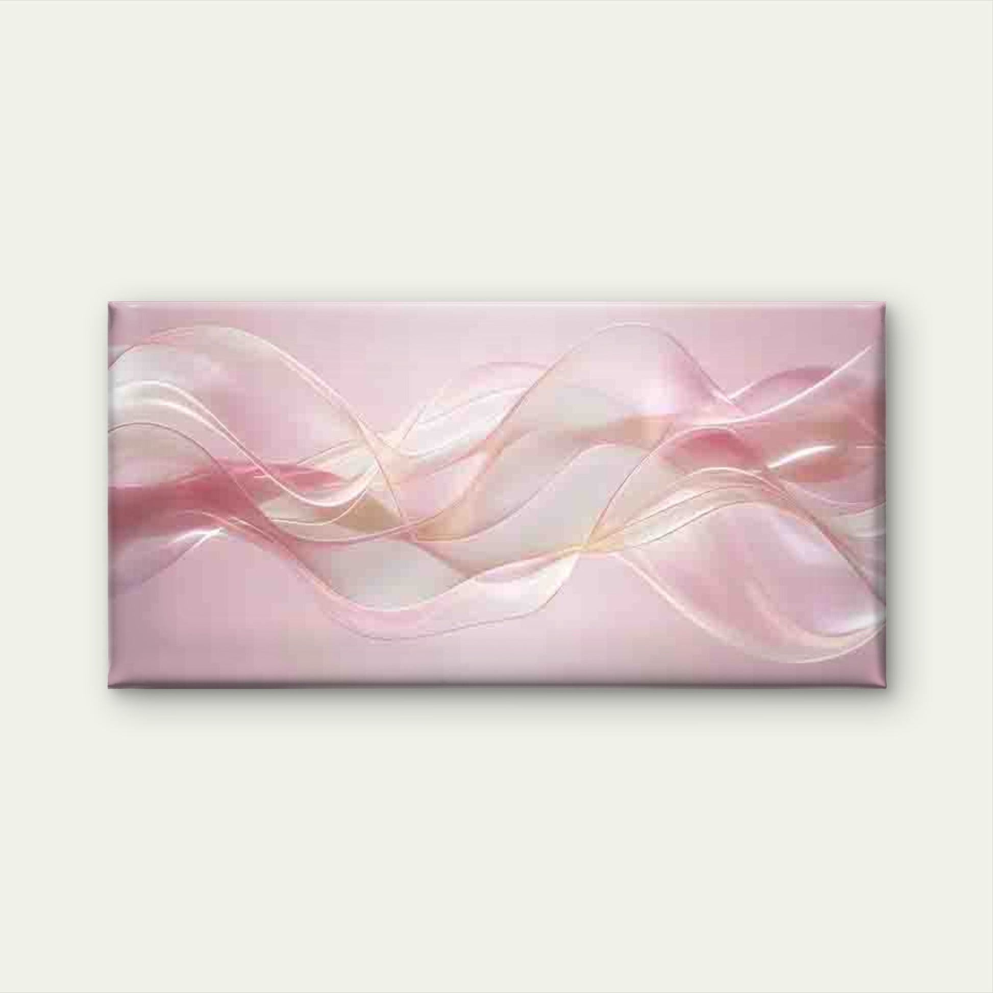 Soft Pink Abstract Fluid Wave Wall Art Canvas Office Home Room Framed 120x60cm - Bella Home Decor